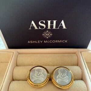 ASHA by ADM Skull and Crossbones Cufflinks Ashley McCormick